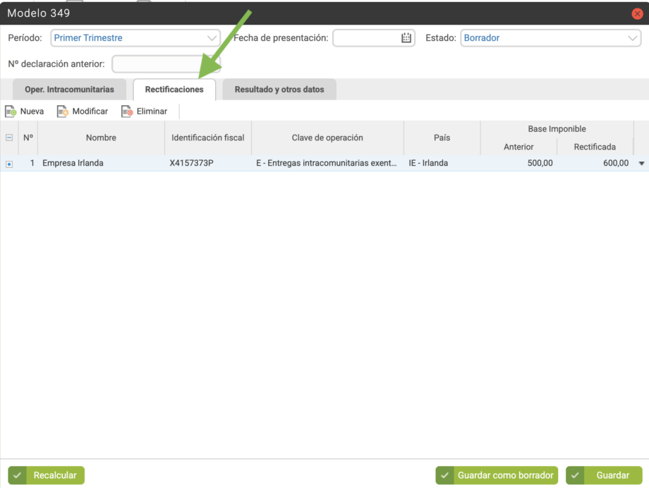 Modelo 349- rectificaciones